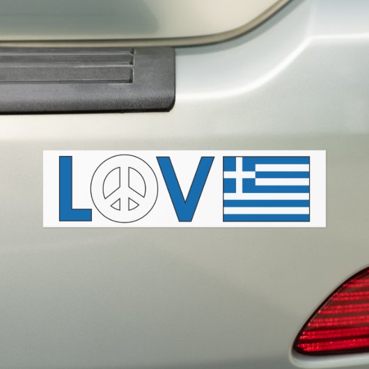 Love Peace Greece Bumpersticker (Op auto)