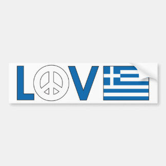 Love Peace Greece Bumpersticker