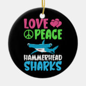 Love Peace Hammerhead Sharks Schattige Zee Animals Keramisch Ornament (Voorkant)