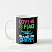 Love Peace Hammerhead Sharks Schattige Zee Animals Koffiemok (Links)