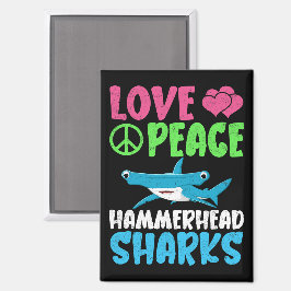 Love Peace Hammerhead Sharks Schattige Zee Animals Magneet