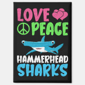 Love Peace Hammerhead Sharks Schattige Zee Animals Magneet (Voorkant)