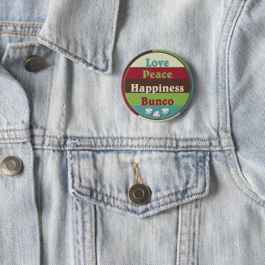 Love, Peace, Happiness Bunco Button (In situ)
