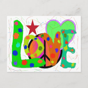 Love PEACE & Harmony T-Shirts and Gifts Briefkaart