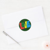 Love Peace Hippie Ronde Sticker (Envelop)