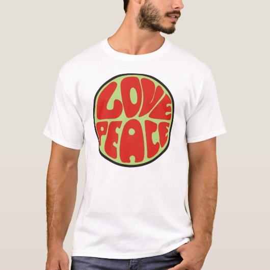 Love peace Hippie Spruch T-shirt (Voorkant)