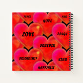 Love Peace Hope Happiness Motivation Heart Hug Notitieboek (Achterkant)