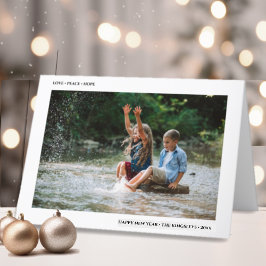 Love Peace Hope | Minimale Happy Nieuwjaarsfoto Feestdagen Kaart