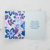 Love Peace Hope Modern Botanical Floral Kerstmis Feestdagen Kaart (Binnen)