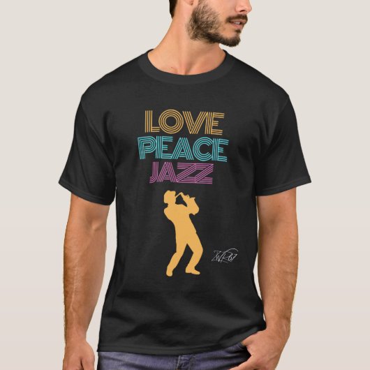 Love Peace Jazz T-shirt (Voorkant)