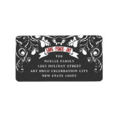 Love Peace Joy Art Nouveau Floral Holiday Adres Etiket (Voorkant)