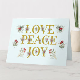 Love Peace Joy Berries kerstfeestdag Kaart