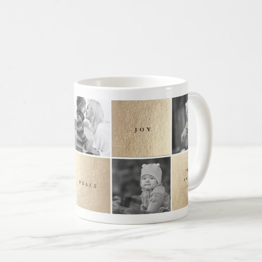 Love Peace Joy blokkeert Photo Collage Holiday Mok (Voorkant rechts)
