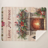 Love, Peace, Joy: Cozy Sherpa Blanket Sherpa Deken (Voorkant (horizontaal))