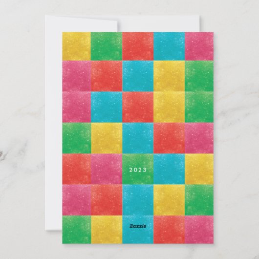 LOVE PEACE JOY één foto modern kerst lijst Feestdagenkaart (Achterkant)