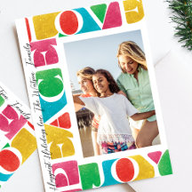 LOVE PEACE JOY één foto modern kerst lijst