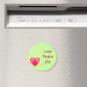 Love Peace Joy Fridge Magnet (Insitu (Vaatwasser))