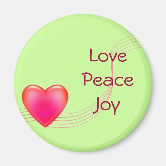 Love Peace Joy Fridge Magnet (Voorkant)