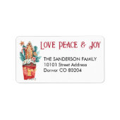 Love Peace Joy, Gingerbread House Retouradres Etiket (Voorkant)