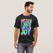 Love Peace Joy  Hippie Tie Dye Batik Style T-shirt (Voorkant volledig)