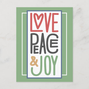 Love Peace & Joy Holiday Briefkaart