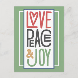 Love Peace & Joy Holiday Briefkaart
