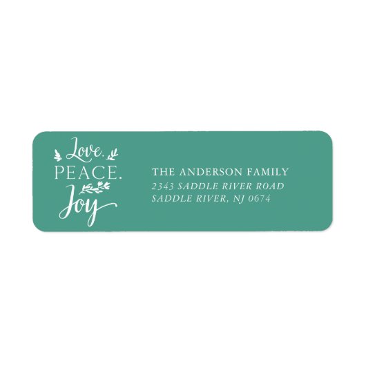 Love Peace Joy Holiday Etiket (Voorkant)