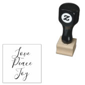 Love Peace Joy Inspirerend kerstinkt Rubberstempel (Gestempeld)