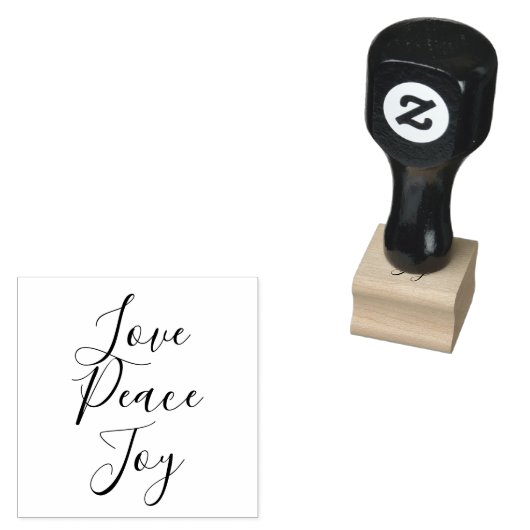 Love Peace Joy Inspirerend kerstinkt Rubberstempel (Gestempeld)
