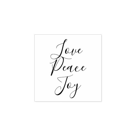Love Peace Joy Inspirerend kerstinkt Rubberstempel (Afrduk)
