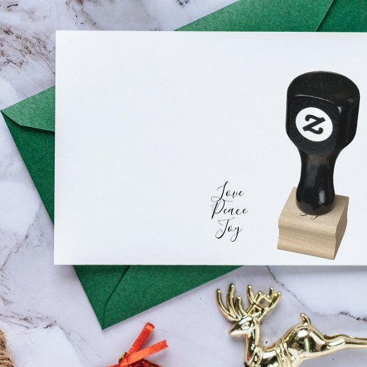 Love Peace Joy Inspirerend kerstinkt Rubberstempel
