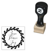 Love Peace Joy Inspirerend Quote Kerstmis Holly Rubberstempel (Gestempeld)