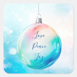 "Love Peace Joy" Kerst Ornament Sticker