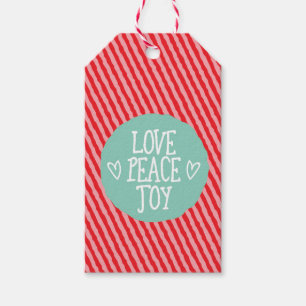 Love Peace Joy Kerstcadeau tags Cadeaulabel