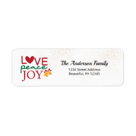 Love Peace Joy Kerstmis Etiket