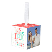 Love Peace Joy Kisses Color Typography Kerstmis