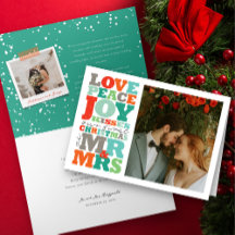 Love Peace Joy Kisses Color Typography Kerstmis