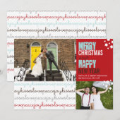 Love Peace Joy Kisses Mr & Mrs 1st-kerstfoto Feestdagenkaart (Voorkant / Achterkant)