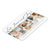 Love Peace & Joy Modern Chic Photo Holiday Magneet (Linkerzijde)