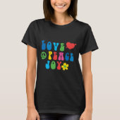 Love Peace Joy Retro Basic T-shirt voor dames (Voorkant)
