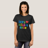 Love Peace Joy Retro Basic T-shirt voor dames (Voorkant volledig)