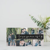 Love Peace Joy Simple Trendy Script Modern 7 Photo Feestdagenkaart (Staand voorkant)
