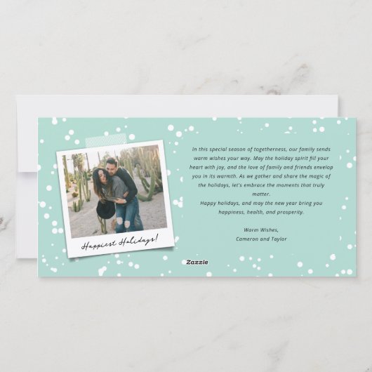 Love Peace Joy Simple Trendy Script Modern 7 Photo Feestdagenkaart (Achterkant)