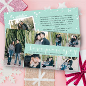 Love Peace Joy Simple Trendy Script Modern 7 Photo Feestdagenkaart