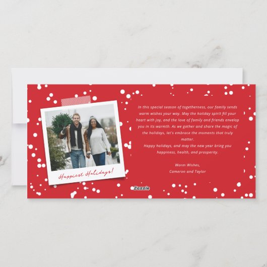 Love Peace Joy Simple Trendy Script Modern 7 Photo Feestdagenkaart (Achterkant)