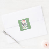 Love Peace & Joy Square Sticker (Envelop)