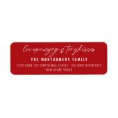 Love Peace Joy Tiny Kisses Baby's 1e Kerstmis Etiket (Voorkant)