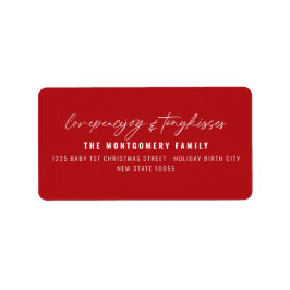 Love Peace Joy Tiny Kisses Baby's 1e Kerstmis Etiket