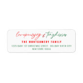 Love Peace Joy Tiny Kisses Baby's 1e Kerstmis Etiket (Voorkant)