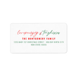 Love Peace Joy Tiny Kisses Baby's 1e Kerstmis Etiket